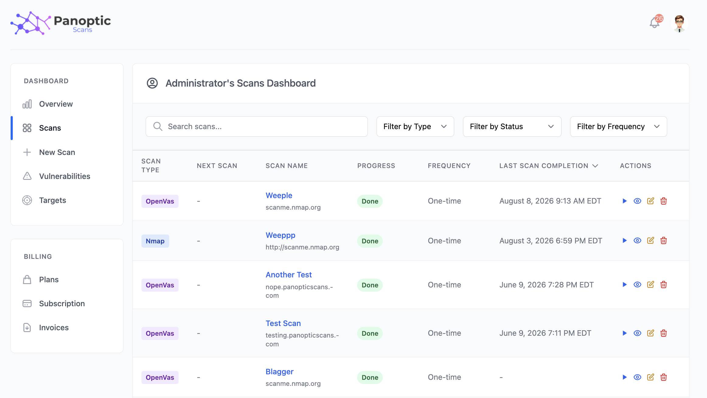 Legacy scanning dashboard vs multi-tenant dashboard